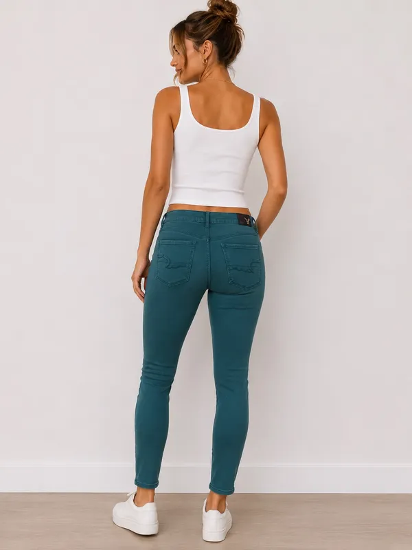 American Eagle Outfitters Teal Blue Sky High Jeggings - Image 2