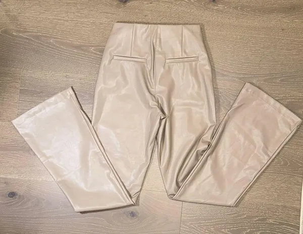 Abercrombie&Fitch Vegan Leather Elegant Tan Women's Pants size 24L/00 Curve Love - Image 6