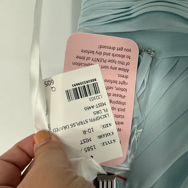 After Six Strapless Pleated Surplice Chiffon Maxi Dress With A-Line Skirt - Image 8
