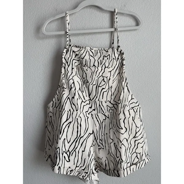 Princess Polly‎ Zebra Print Short Overalls Cream Sz 4 Utopia Romper Festival NEW - Image 5