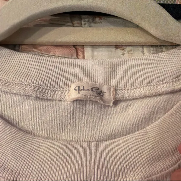 Brandy Melville White Tee with Bold Navy Print - Image 2