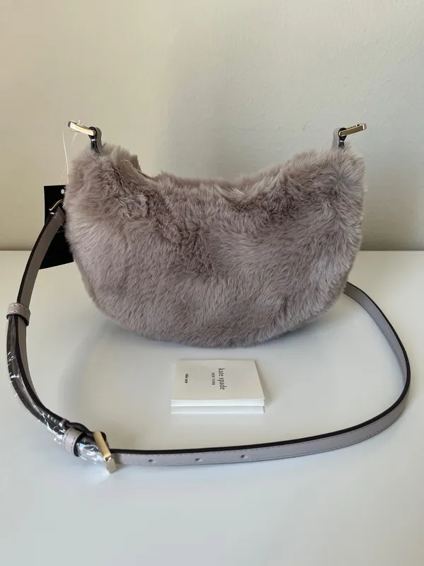 Kate Spade Nova Faux Fur Small Crescent Shoulder Bag - Image 3
