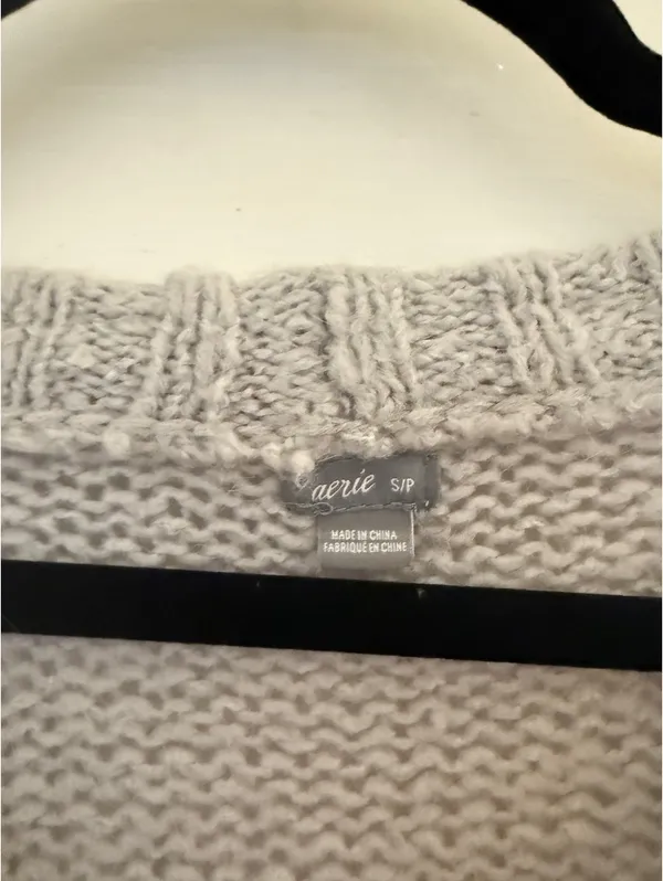 Aerie Grey Knit Sweater - Image 3