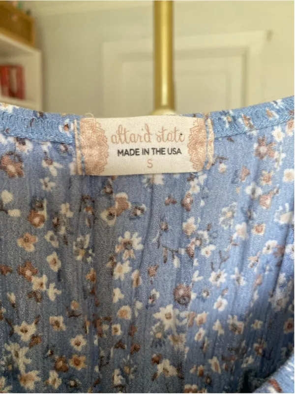 Altar’d State Blue Floral Ruffle Mini‎ Romper Cottagecore Boho Summer Romantic - Image 6