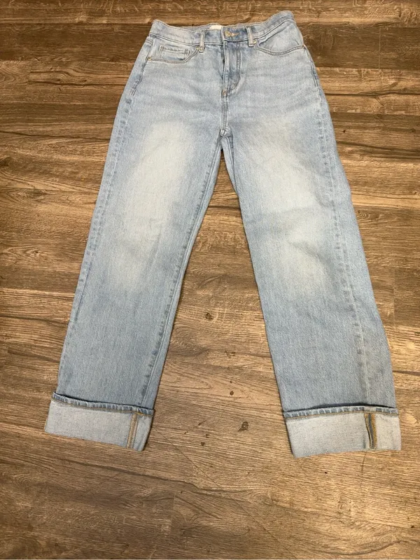 LOFT The Straight Light Wash Cuffed Jeans Size 25/0 - Image 3