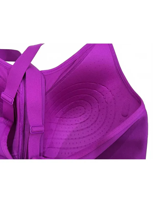 Under Armour Continuum High Zip Sports Bra Purple Plus Size 1X - Image 6