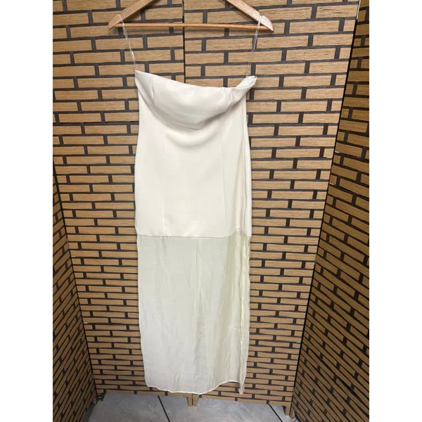 SNYDS Chloe Cream Sheer Strapeless Dress Size Small‎ - Image 2
