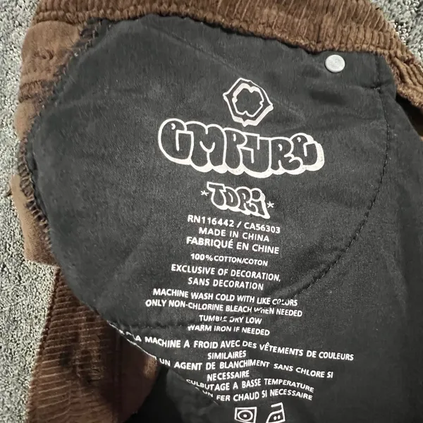 Empyre Tori Corduroy Pants Women 2 Brown Straight Leg Skate Streetwear Cotton - Image 5
