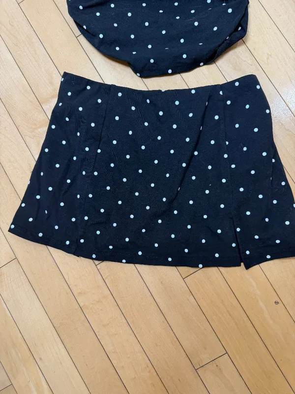 Cider Polka Dot Boat Neck Ruched Tee & Mini Skort Set NEW NWT Size small - Image 6