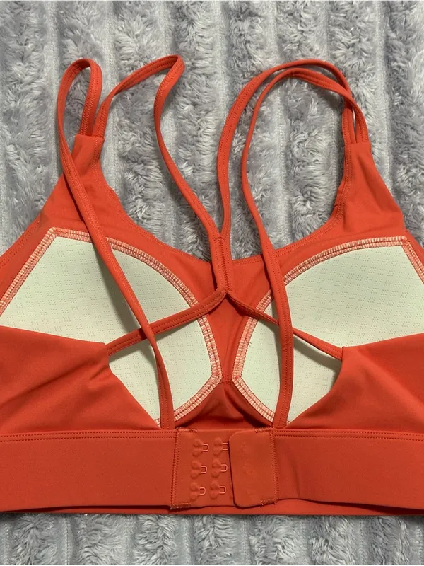 Coral Strappy Back Sports Bra with Hook Closure — Size M — NWOT - Image 4