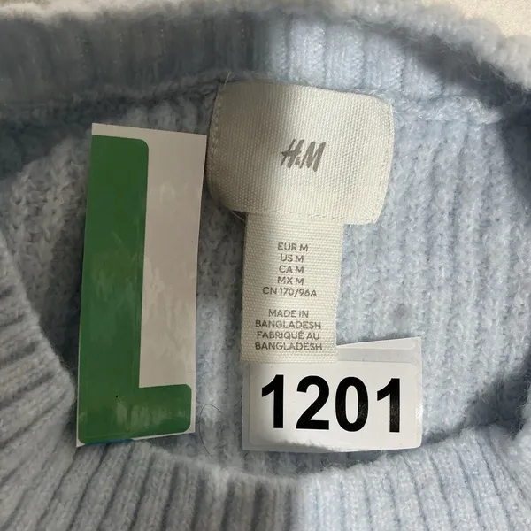 Woman’s H & M Medium Blue Pullover Chunky Long Sleeve Sweater - Image 3