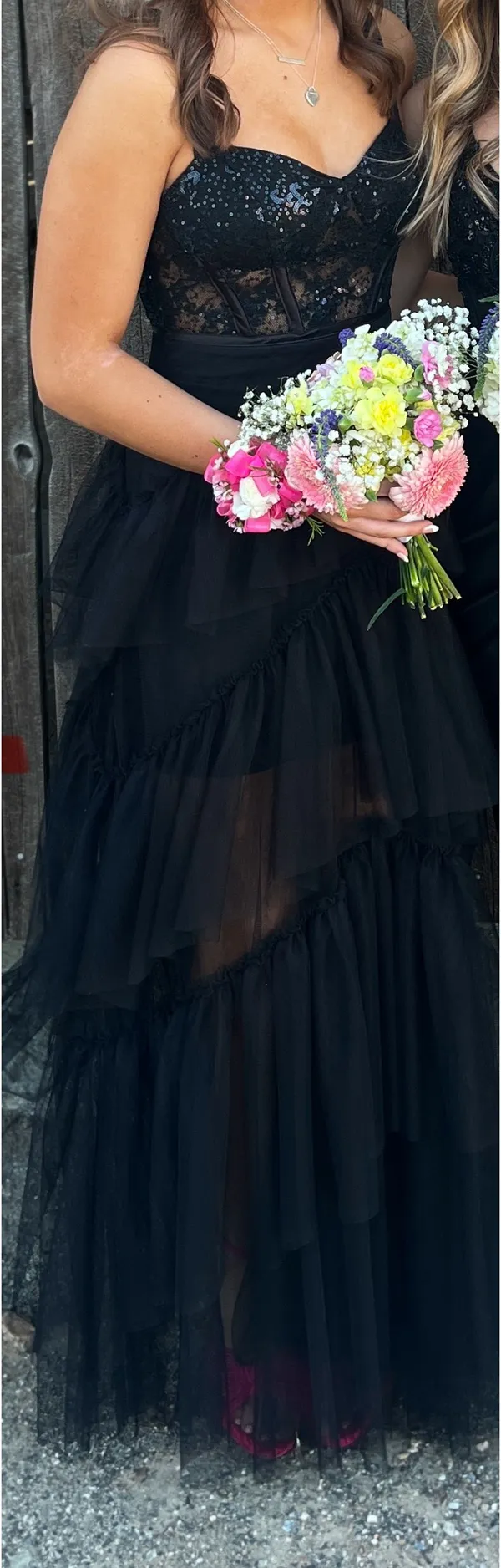 Black Sequin Prom Dress Size XS - Image 4