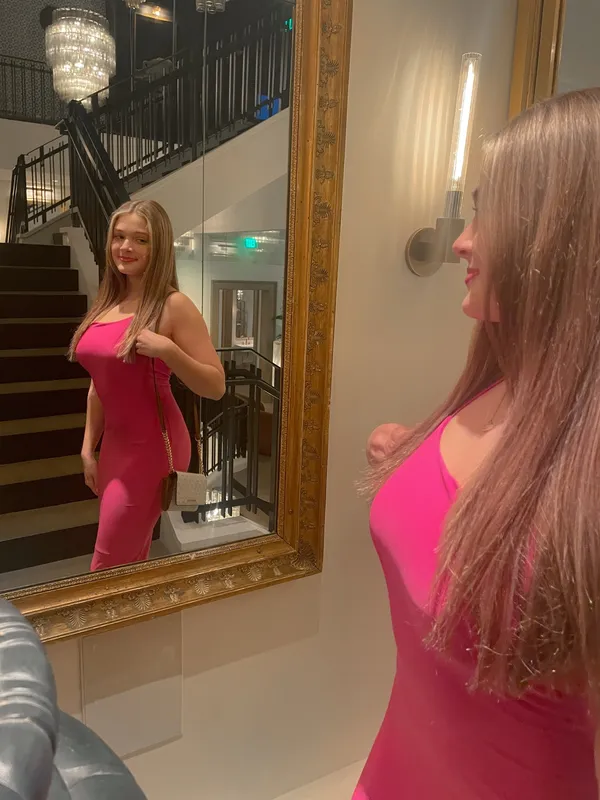 pink maxi fitted dress Size M - Image 2
