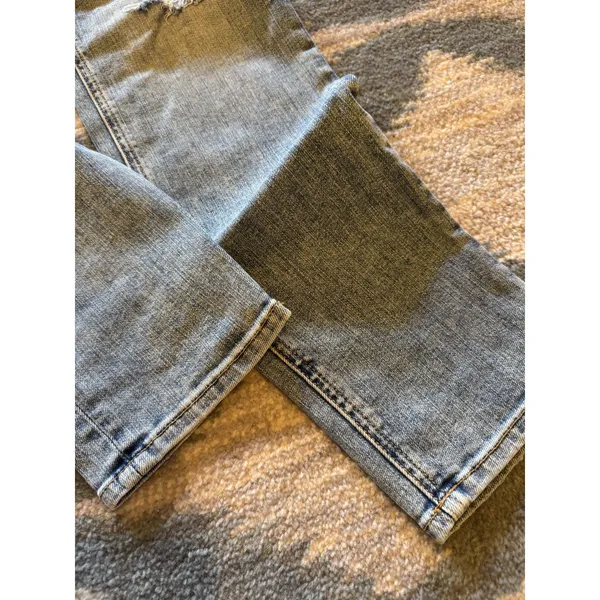 Rag & Bone JEAN Ankle Skinny Jeans Distressed Knee Rip Size 29 Light Wash - Image 5