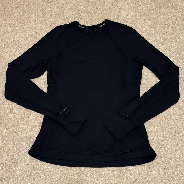 Lululemon It’s Rulu Run Long Sleeve Size 10 Black Athletic Running Fitted Top - Image 3