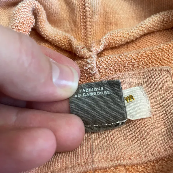 Pilcro Anthropologie Peach Pink‎ Cotton Sweatshirt Lightweight Pullover M - Image 8