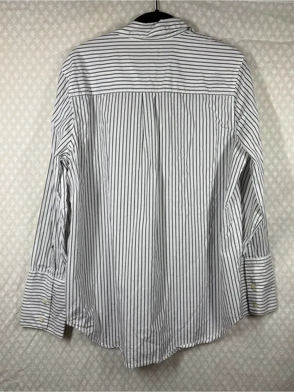 Madewell‎ White Black Striped Button Down Long Sleeve Top - Image 5