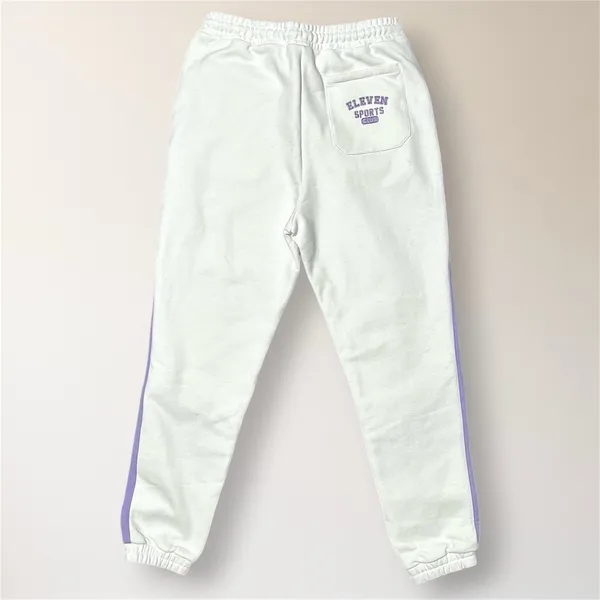 NWT EleVen Venus Williams M White Purple Embroidered Heavyweight Fleece Joggers‎ - Image 4