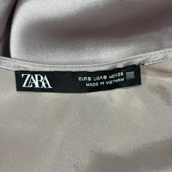 Zara Champagne Satin Maxi Dress - Image 4
