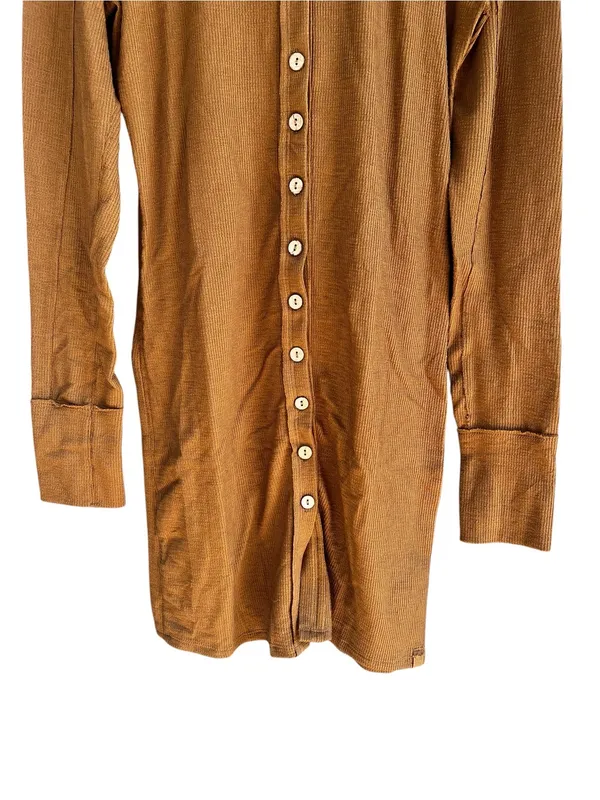 Free People We The Free Gia ribbed cardigan sweater dress in tobacco brown NWT - Image 4