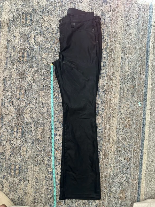 Banana Republic Low-Rise Bootcut Pants Size 29/8 Black Coated Denim Jeans - Image 5
