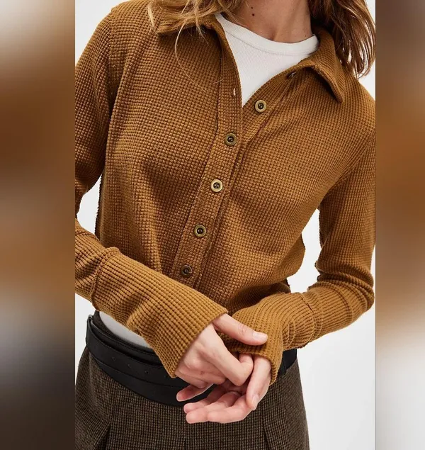 NWT Free People The Free Maddie Cardi. Color Tobacco Size M - Image 3