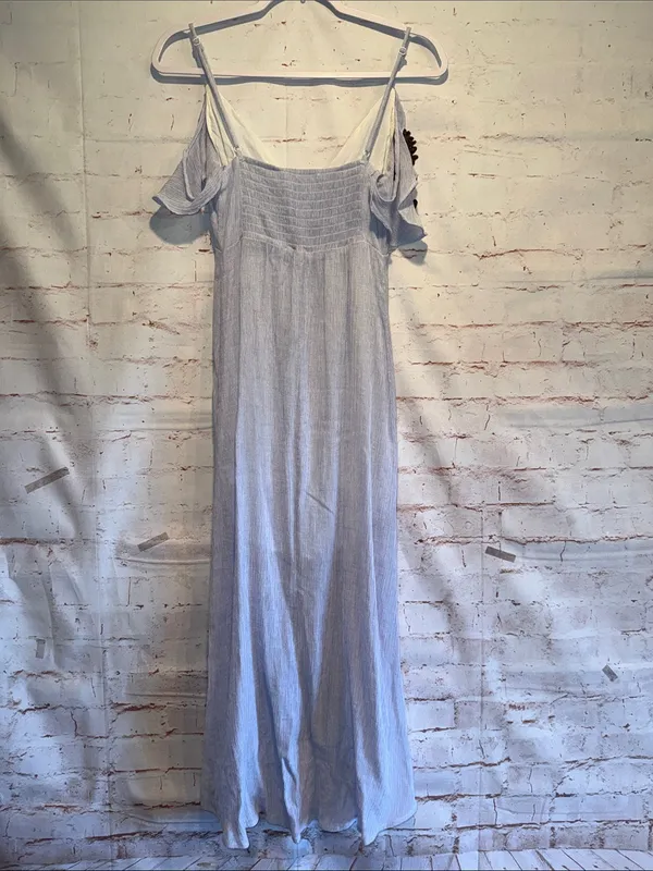 Astr the Lable Light Blue High-Low Maxi Dress with Ruffle Straps button down S - Image 4