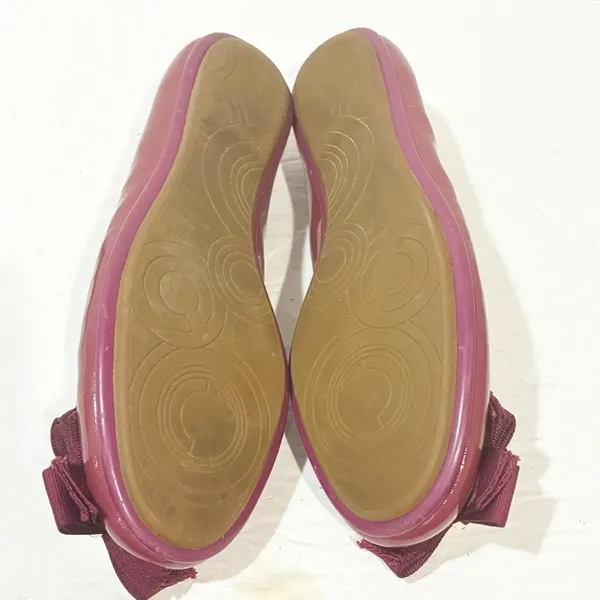 Coach Size‎ 7B Poppy Caper patent leather Ballet Flats Magenta - Image 7