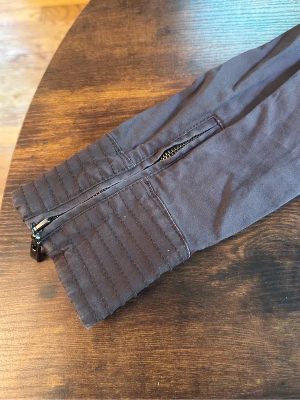 White House Black Market Brown Cotton Utility Jacket Y2K Style Size 6 - Image 4