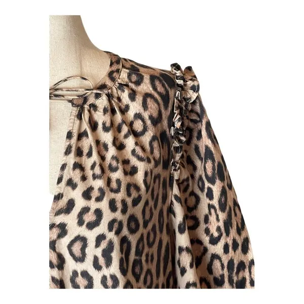 Generation Love Rumi Dress Women XS Brown‎ Leopard Babydoll Balloon Sleeve Mini - Image 6