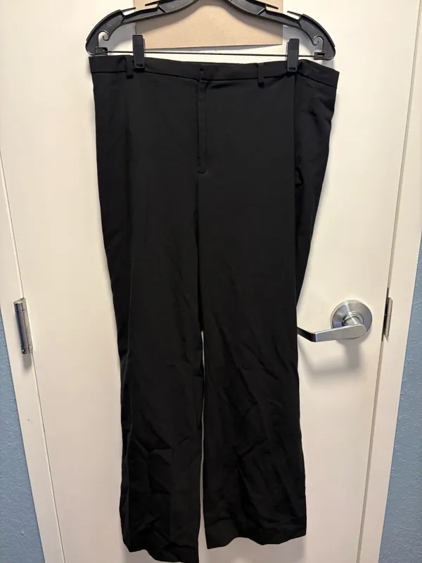 GAP Women's Black Dress Pants Straight Leg Flat Front Solid Regular Fit - Image 11