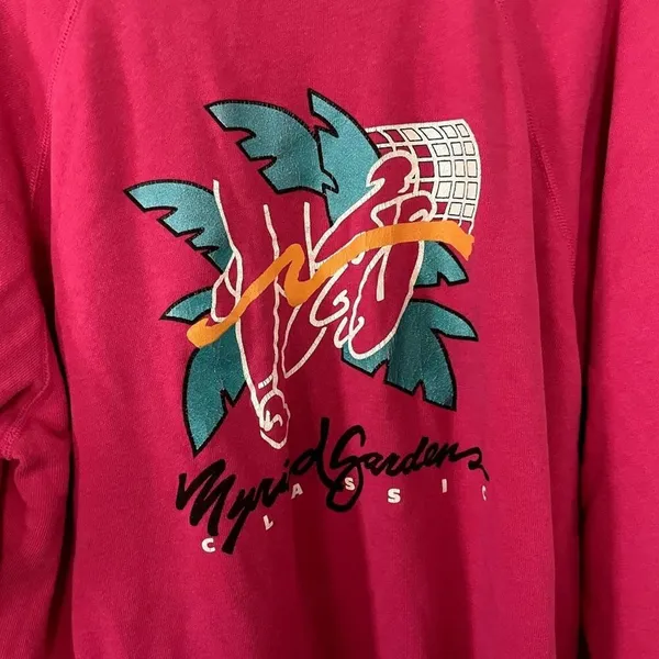 Hanes Myriad Gardens Classic Sweatshirt XL Pink Womens Vintage Graphic Fleece - Image 3
