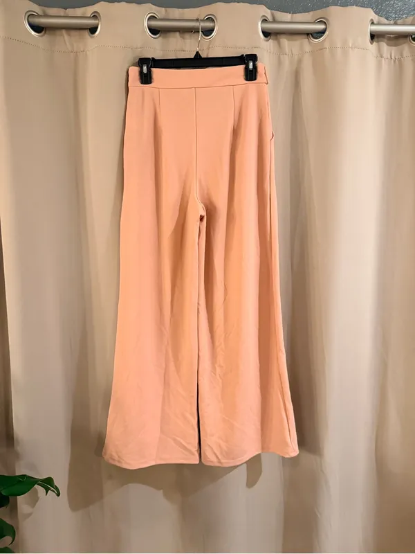 SHEIN Peach Wide-Leg High Waist Trousers - Image 2