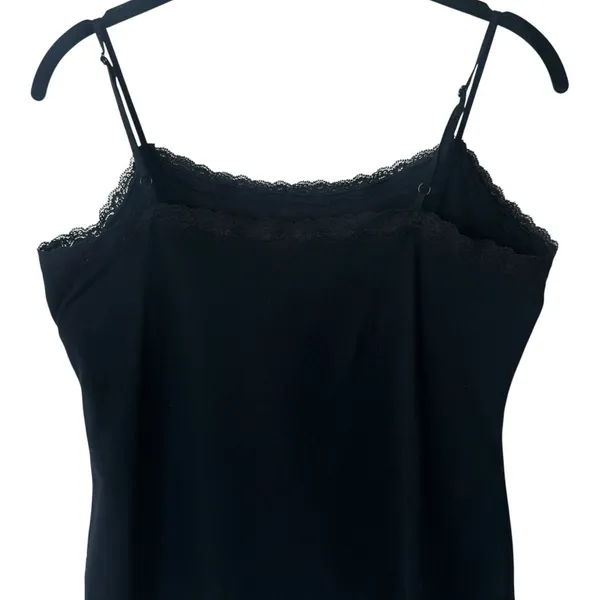 Sonoma Lace Tank Top Camisole Black Stretch Strappy Capsule Minimalist‎ S - Image 6