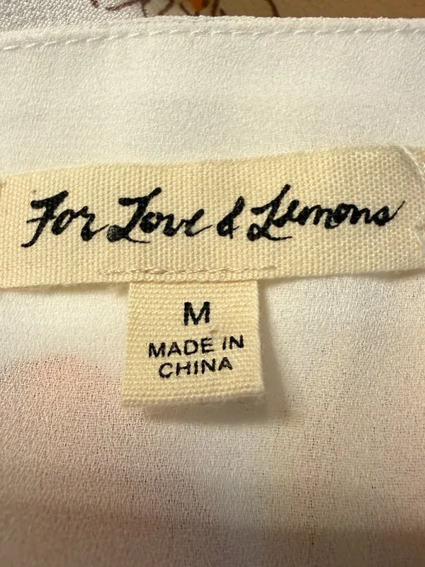 For Love & Lemons Limonada Tie-Front Jumpsuit Women's Medium White Lemon Print - Image 16