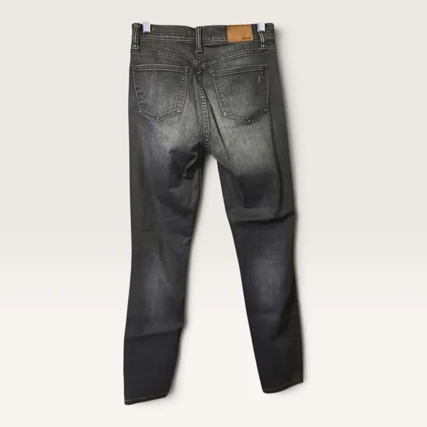 Madewell High Riser Skinny Jeans 26 Faded Black Distressed Ripped Knee Denim - Image 3