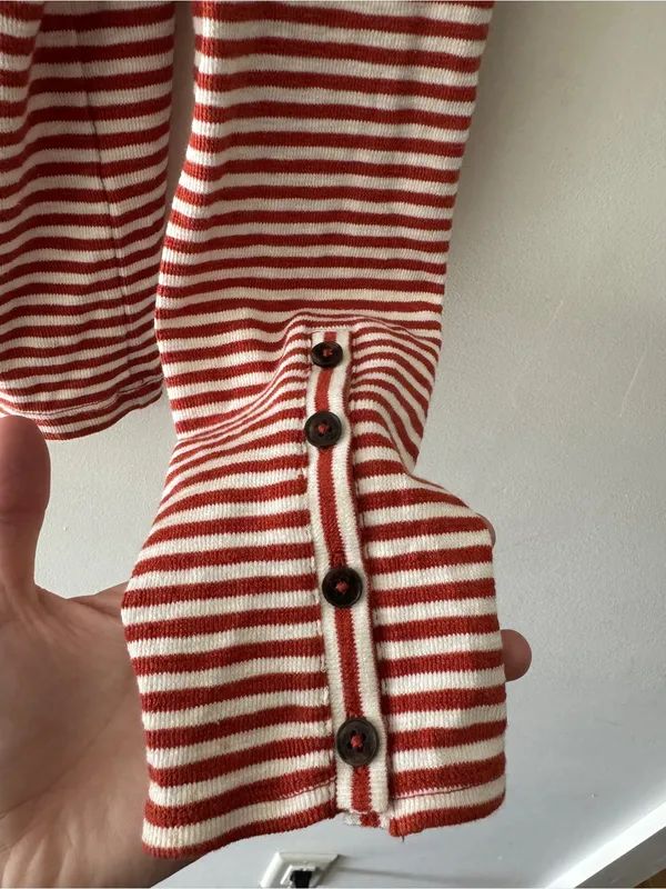 Madewell‎ Stripe Long Sleeve Knit Top Button Detail Sleeve - Image 4