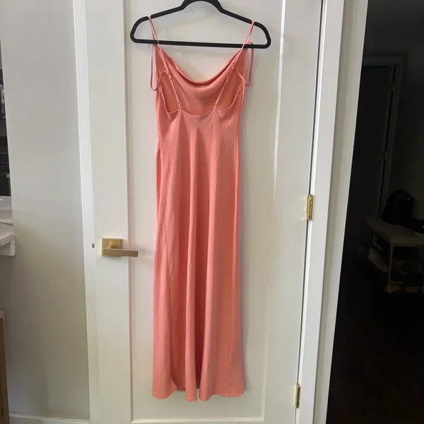 Abercrombie & Fitch Coral-Peach Cowl Neck Maxi Dress - Image 3