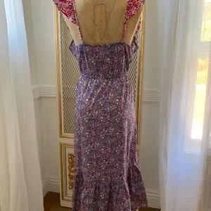 J.Crew Liberty Floral Cherry Printed Ruffle Tier Summer Dress Size S - Image 2