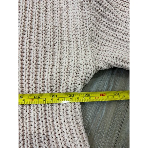 Aerie Women’s Small Blush Pink Chunky Knit Mock Neck Oversized Sweater Cozy - Image 6