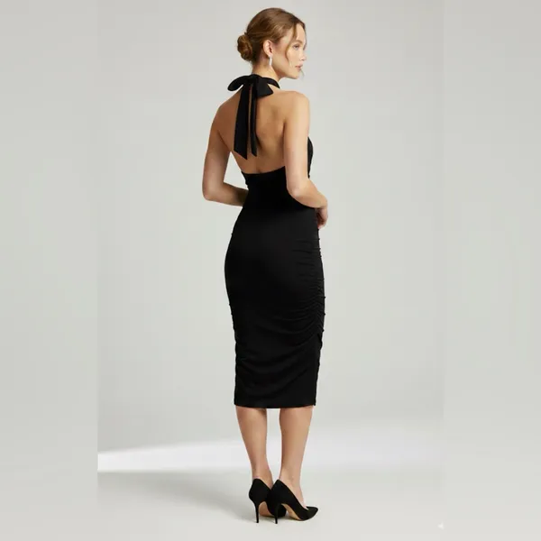 See You Monday Size M Black Halter Bodycon dress - Image 2