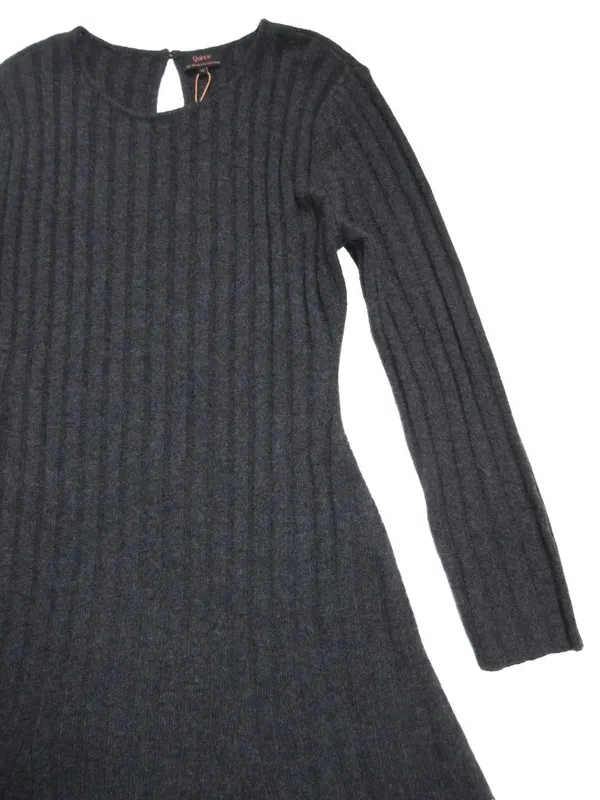 NWT Quince Mongolian Cashmere Wide-Rib Midi in Charcoal Sweater Dress XL - Image 5