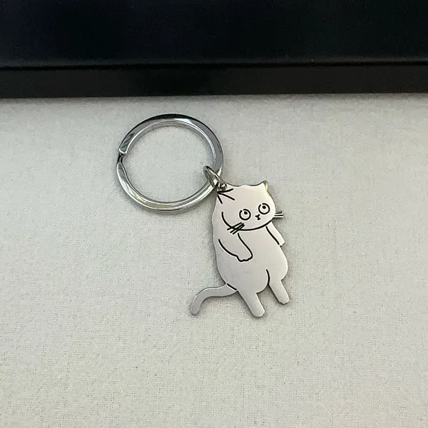 Cat Keychain Charm for Men Women Car Keychain Key Ring Bag Charm - Image 3