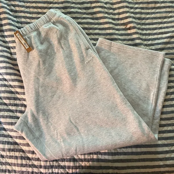 Skims Cotton Fleece Classic Straight Leg Sweatpants - Light Heather Grey 2X NWT - Image 2