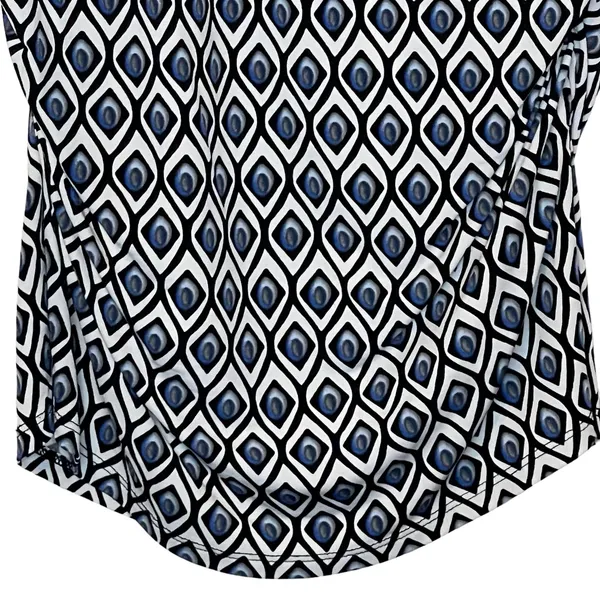 White House Black Market Women's Top Geometric Ruched Sleeveless Keyhole‎ Small - Image 5