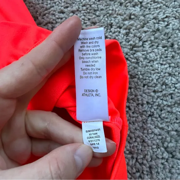 Athleta XO Tank Top Coral Sizzle Neon Orange Size Small - Image 5
