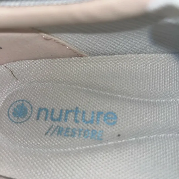 Nurture by Lamaze Women’s White Sneakers with Light Blue Accents - Image 4