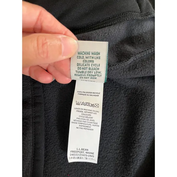 LL Bean Womens XL Full Zip Fleece Jacket Black Outdoor Gorpcore Granola Hiking - Image 8