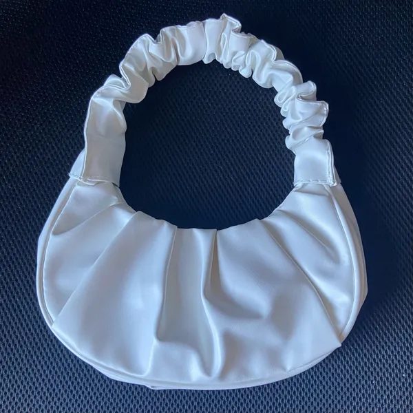SheIn White Ruched Mini Purse - Image 3