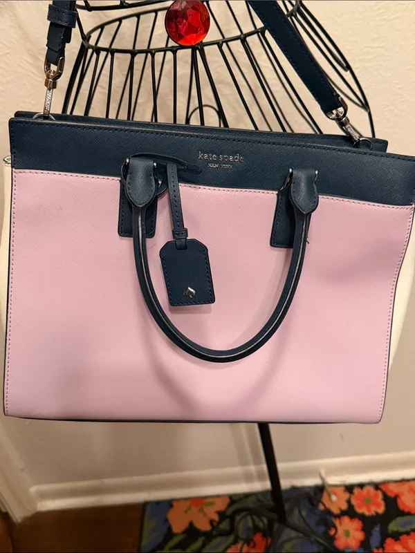 💓💓💓BOGOHO💓💓💓Kate Spade Pink and Navy Saffiano Leather Tote - Image 4